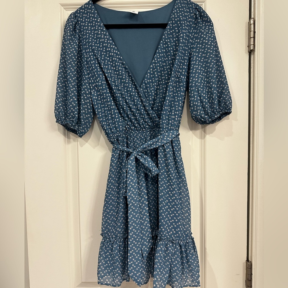Melrose & Market polka dot mini wrap dress